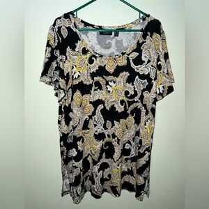 Susan Graver Weekend Printed Jersey Knit Top! Size 1X.